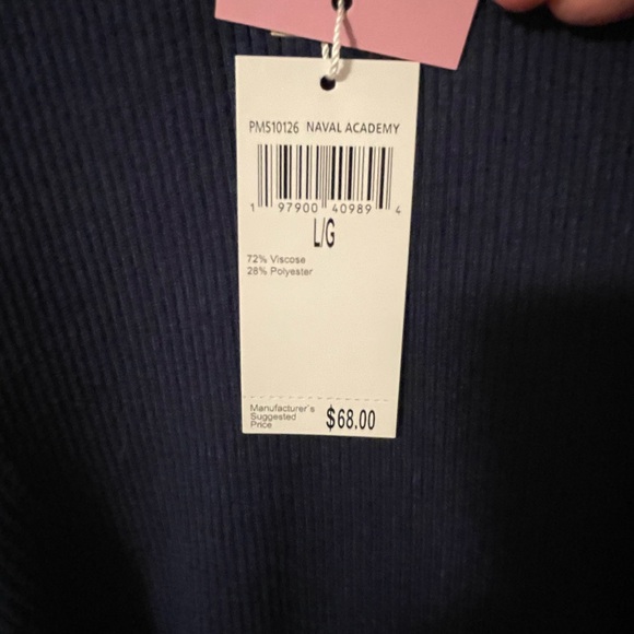 Muse Navy Ribbed Top - Picture 3 of 3